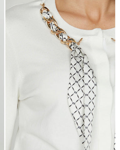 Cardigan BICE manica lunga con snap più catena con foulard art. RDA2502054019 Donna Relish Autunno Inverno 2025/2026