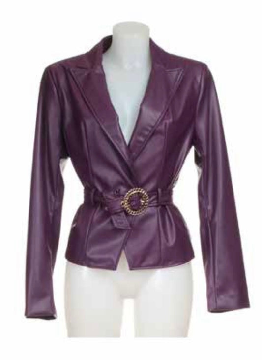 Giacca in eco pelle con cintura - art. 521DD38001 - Denny Rose Autunno Inverno 2025/26