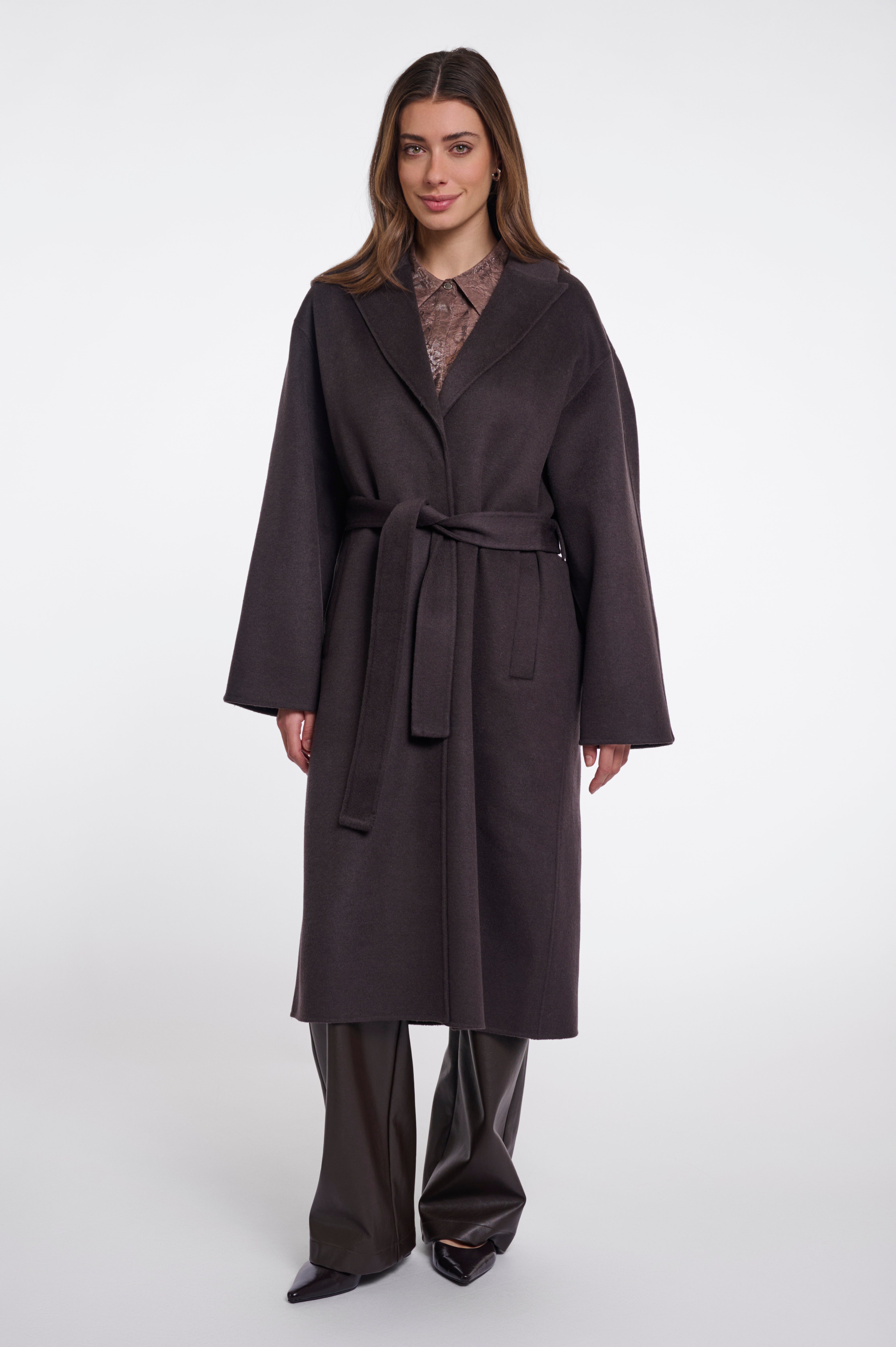 Cappotto donna art. Hayley Rino & Pelle Dark brown