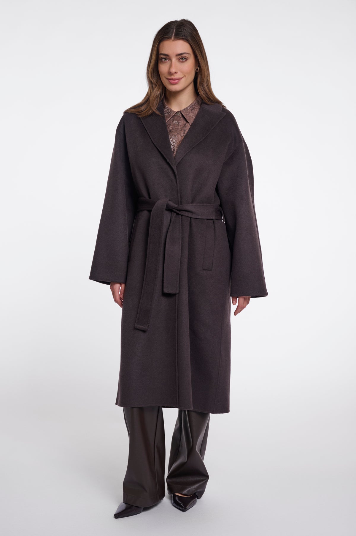 Cappotto donna art. Hayley Rino & Pelle Dark brown