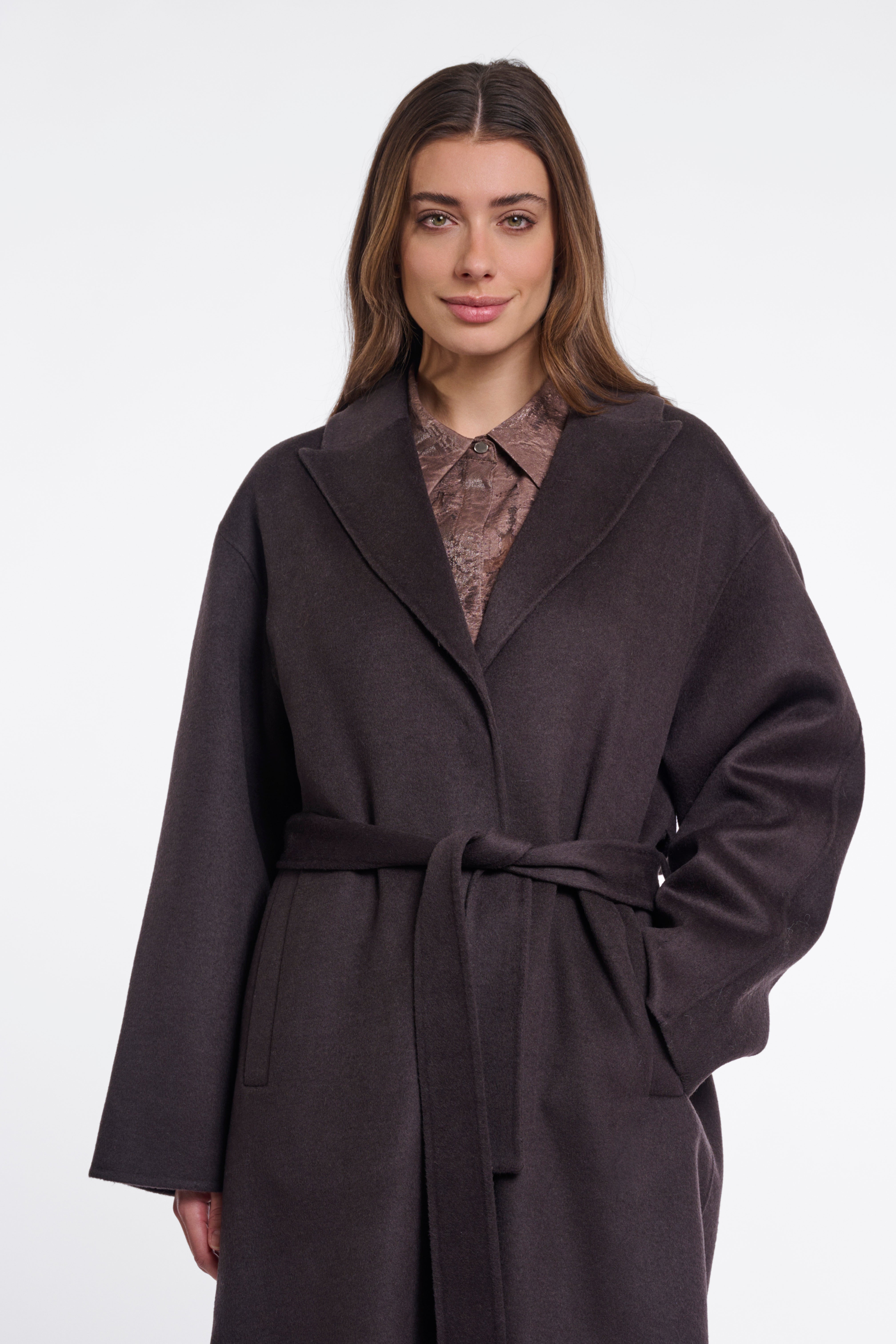 Cappotto donna art. Hayley Rino & Pelle Dark brown