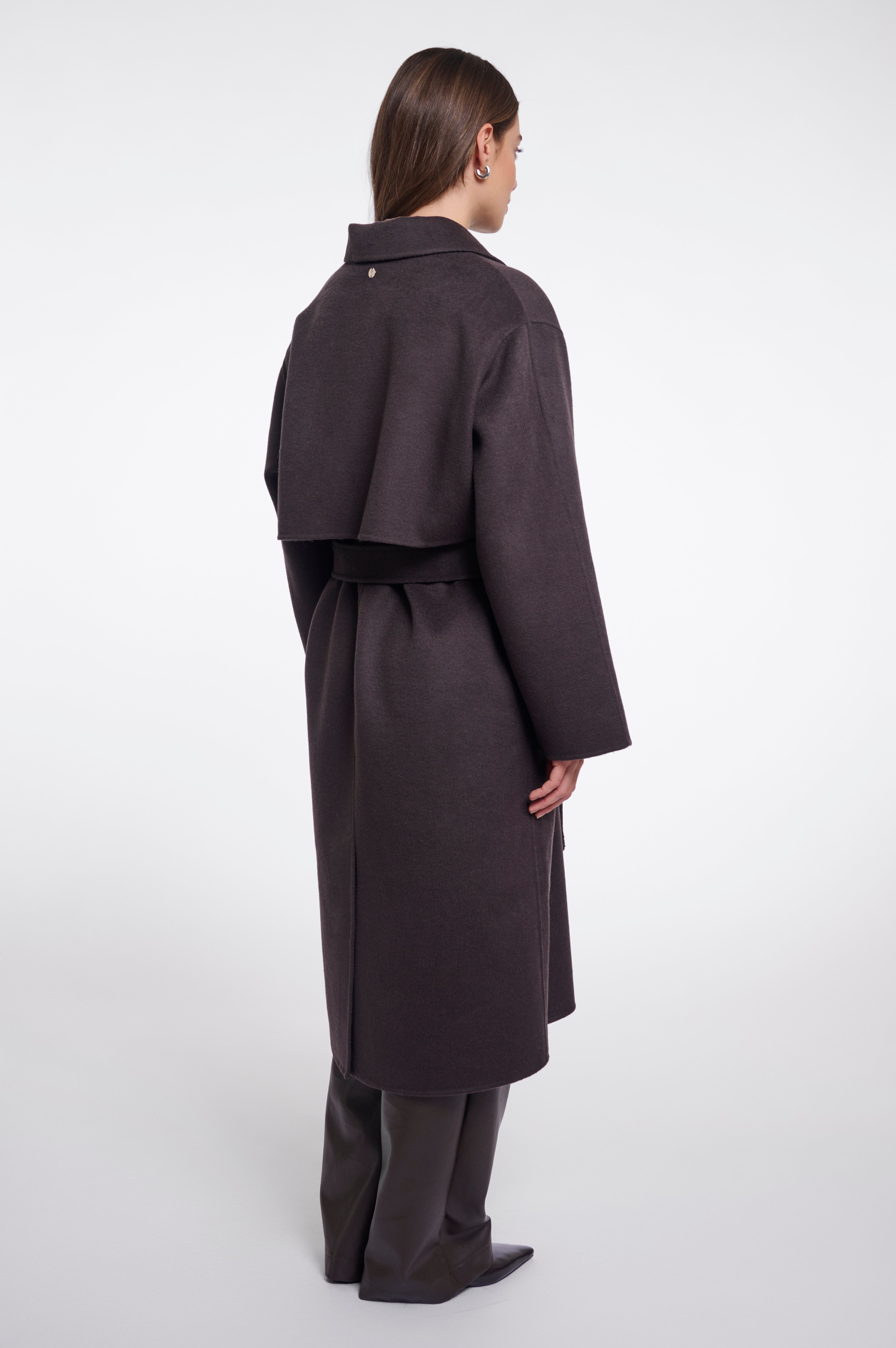 Cappotto donna art. Hayley Rino & Pelle Dark brown