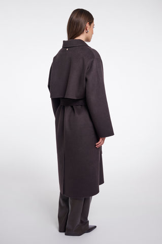 Cappotto donna art. Hayley Rino & Pelle Dark brown