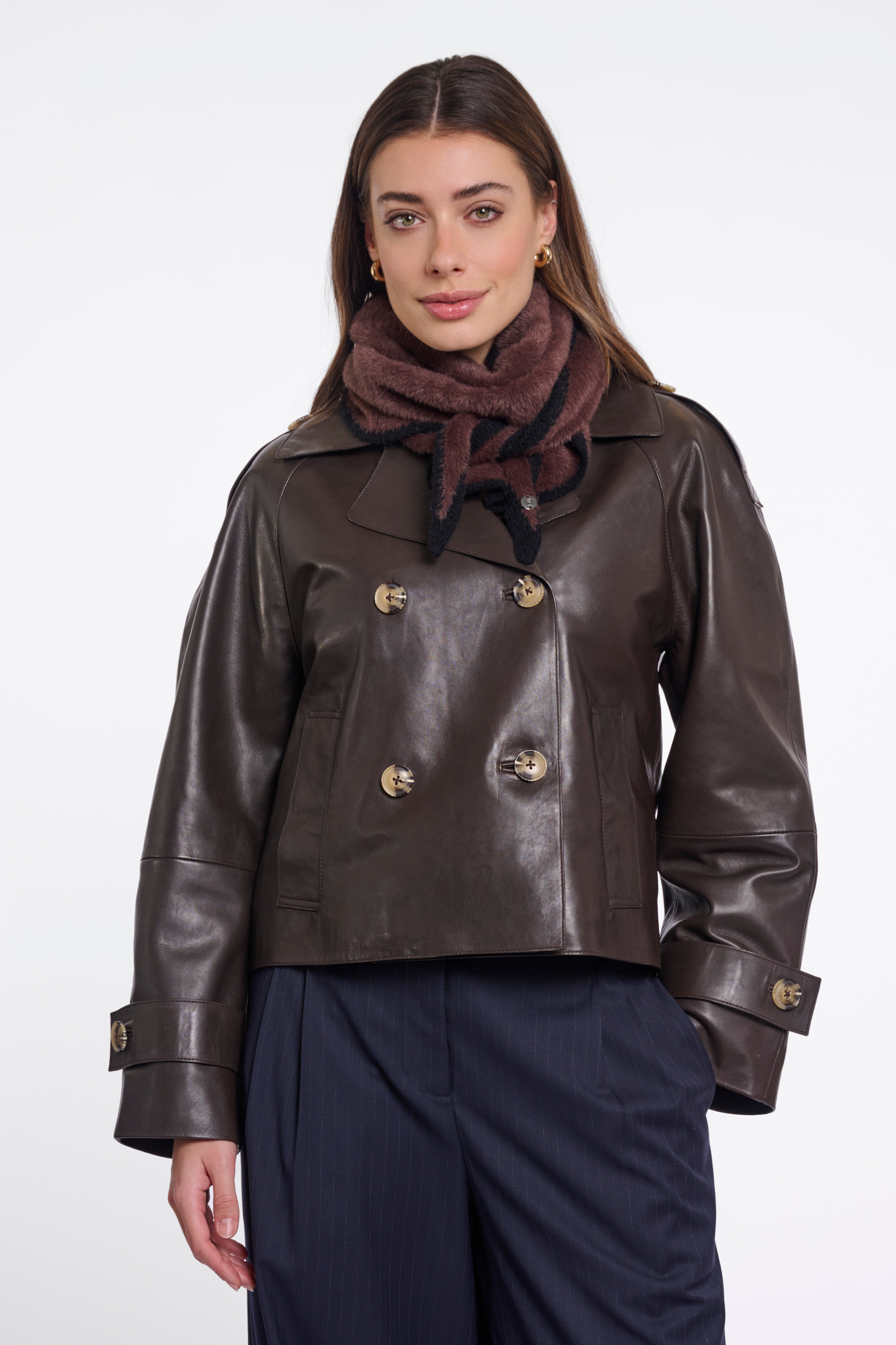 Foulard donna art. Heiko Rino & Pelle Coffee black