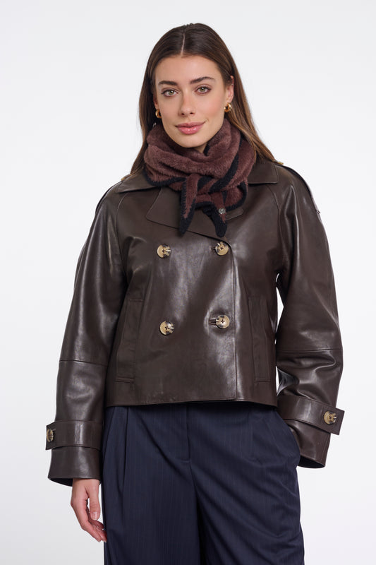 Foulard donna art. Heiko Rino & Pelle Coffee black
