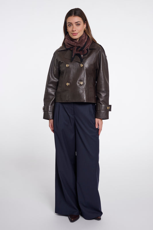 Foulard donna art. Heiko Rino & Pelle Coffee black