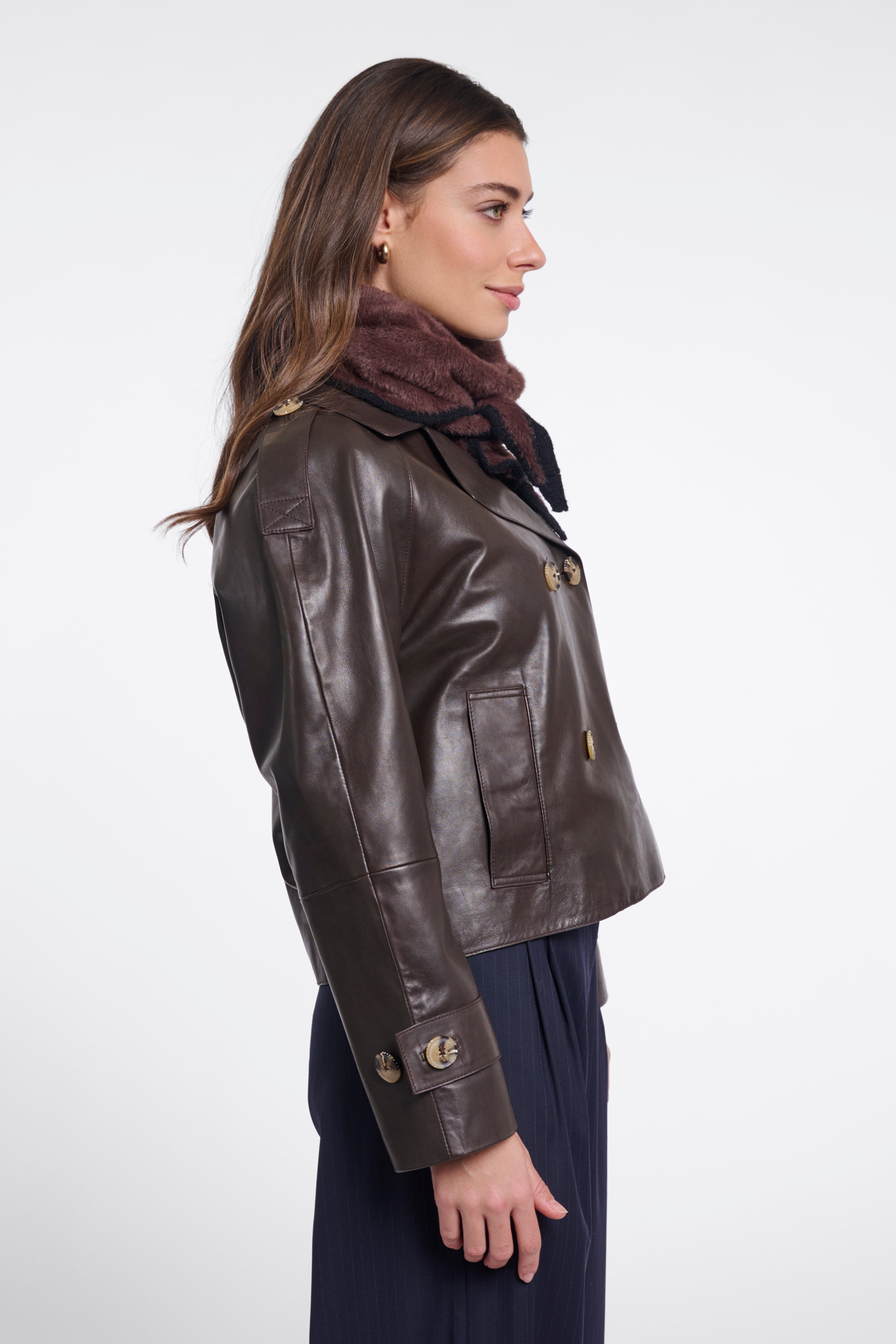 Foulard donna art. Heiko Rino & Pelle Coffee black