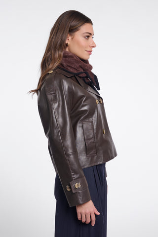 Foulard donna art. Heiko Rino & Pelle Coffee black