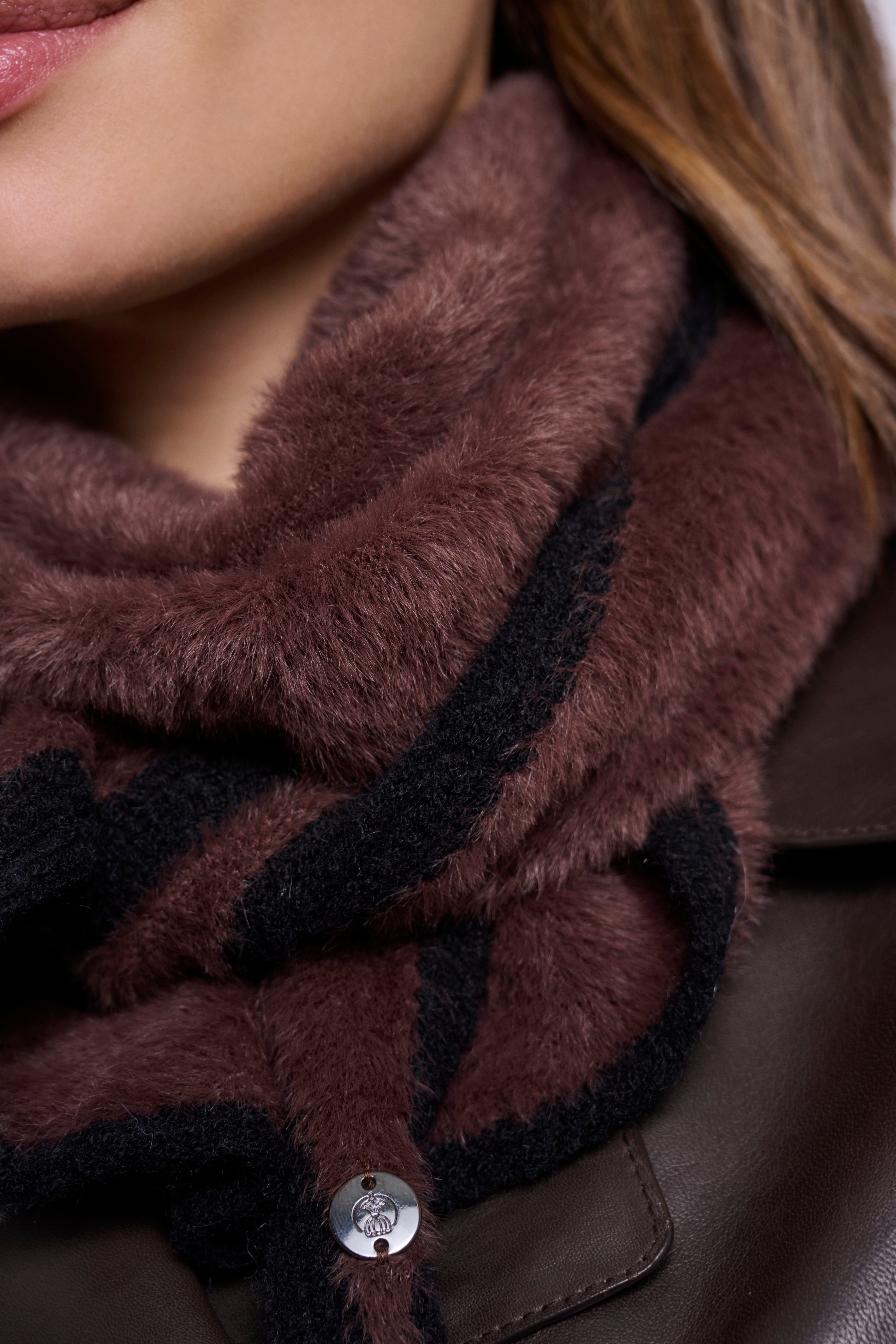 Foulard donna art. Heiko Rino & Pelle Coffee black
