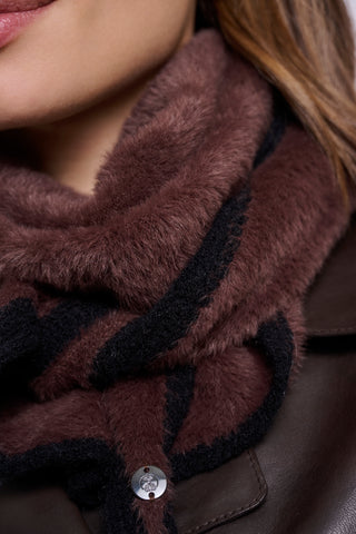 Foulard donna art. Heiko Rino & Pelle Coffee black