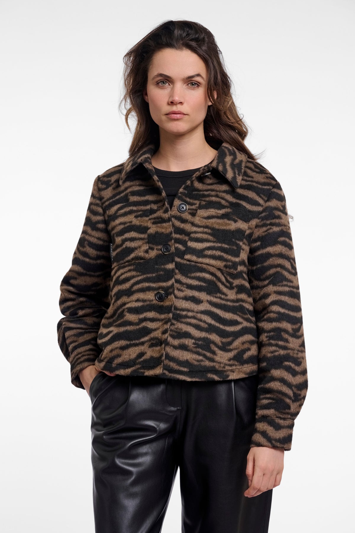 Giacca donna art. Helge Rino & Pelle Brown zebra