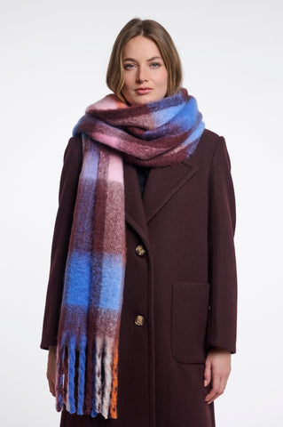 Sciarpa donna art. Hibbe Rino & Pelle Blue fudge check
