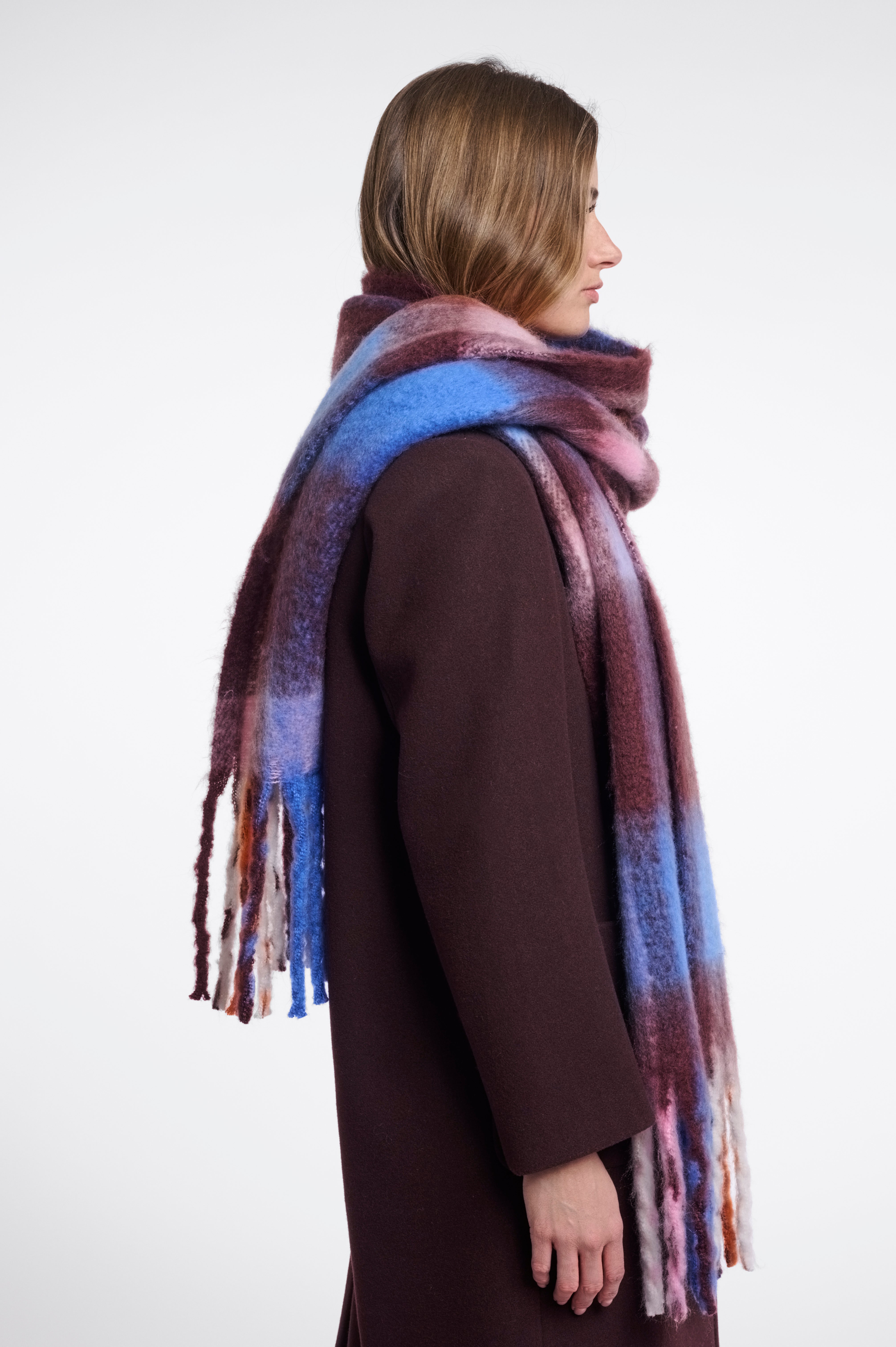 Sciarpa donna art. Hibbe Rino & Pelle Blue fudge check