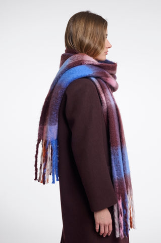Sciarpa donna art. Hibbe Rino & Pelle Blue fudge check