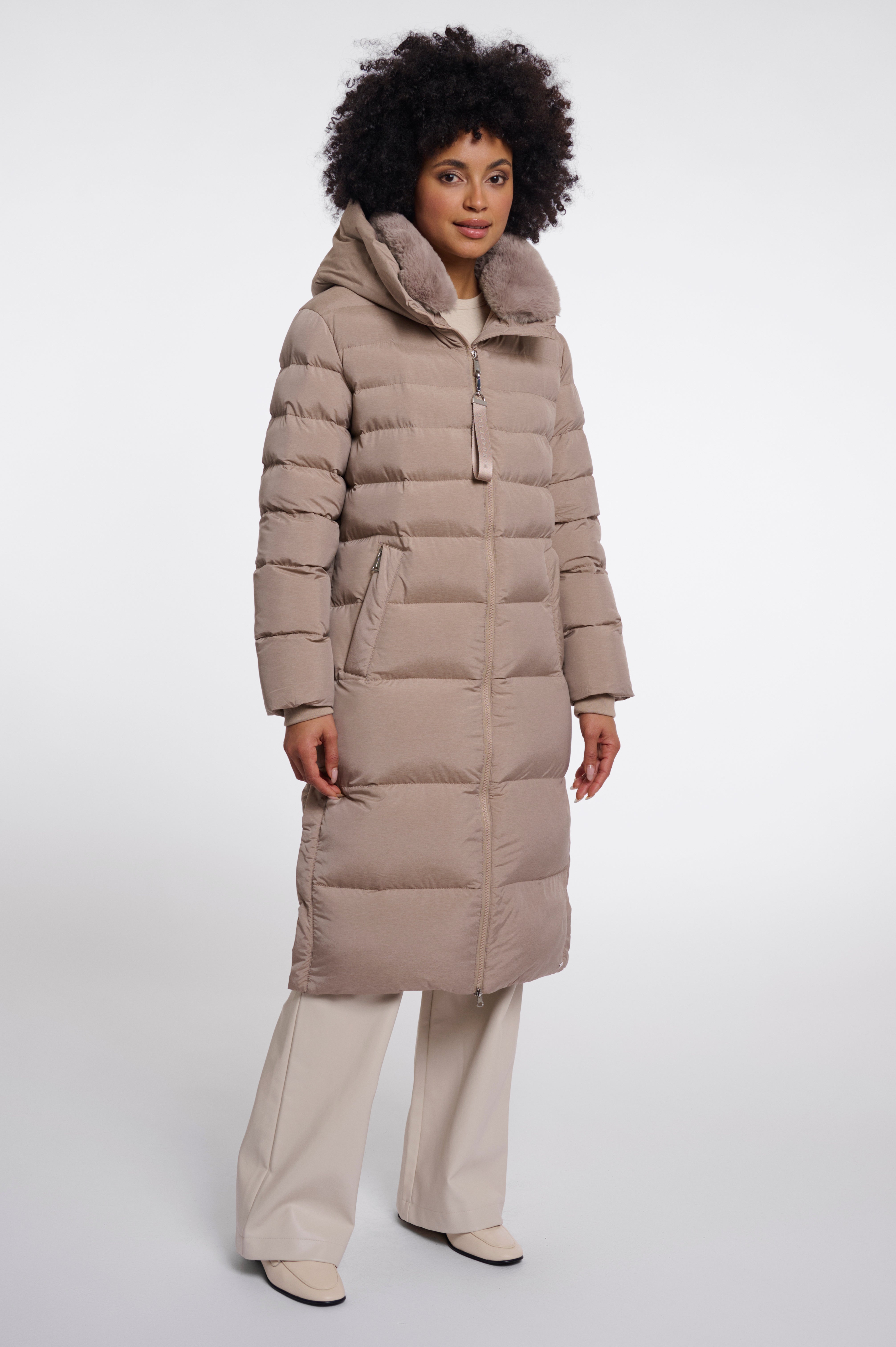 Piumino donna art. Hudson Rino & Pelle Mocha latte