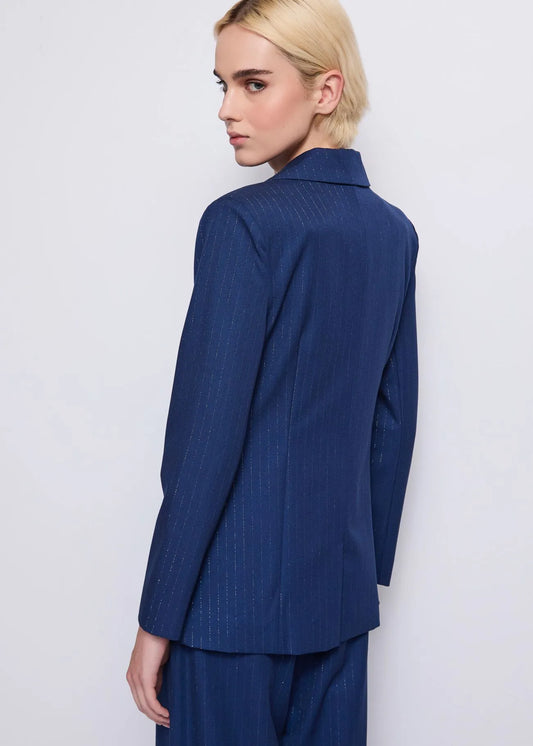 Giacca  Blazer blu gessato - art. 521DD35011 - Denny Rose Autunno Inverno 2025/26