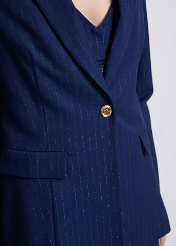 Giacca  Blazer blu gessato - art. 521DD35011 - Denny Rose Autunno Inverno 2025/26