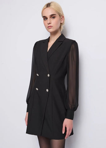 Abito con maniche in georgette - art. 521DD15019 - Denny Rose Autunno Inverno 2025/26