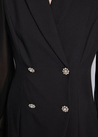 Abito con maniche in georgette - art. 521DD15019 - Denny Rose Autunno Inverno 2025/26