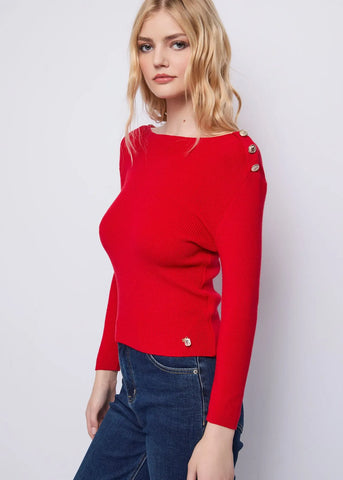 Maglia manica lunga con bottoni spalle - art. 521ND53025  - Denny Rose Autunno Inverno 2025/26