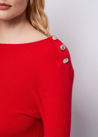 Maglia manica lunga con bottoni spalle - art. 521ND53025  - Denny Rose Autunno Inverno 2025/26