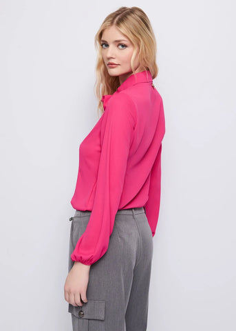 Camicia manica lunga con rosa al collo - art. 521ND45005 - Denny Rose Autunno Inverno 2025/26