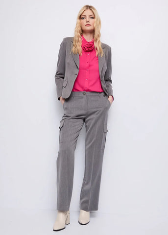 Camicia manica lunga con rosa al collo - art. 521ND45005 - Denny Rose Autunno Inverno 2025/26