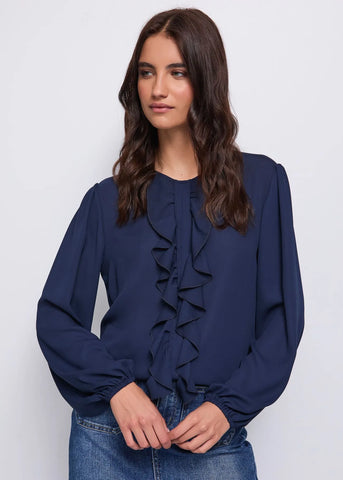Blusa maniche lunghe con rouches - art. 521ND45007  - Denny Rose Autunno Inverno 2025/26