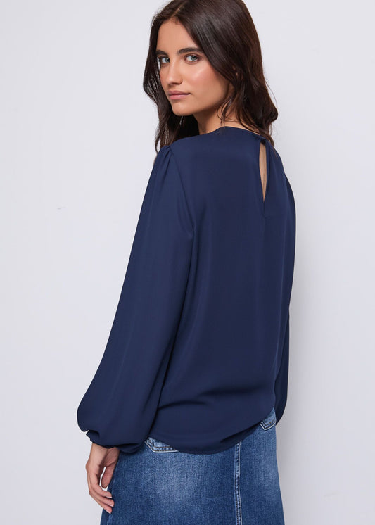 Blusa maniche lunghe con rouches - art. 521ND45007  - Denny Rose Autunno Inverno 2025/26