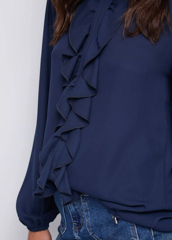 Blusa maniche lunghe con rouches - art. 521ND45007  - Denny Rose Autunno Inverno 2025/26