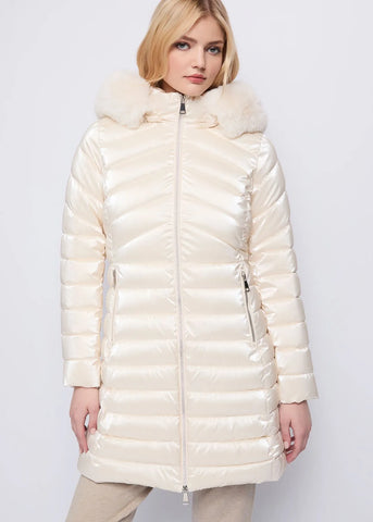 Piumino cappuccio in ecopelo - art. 521ND35002 - Denny Rose Autunno Inverno 2025/26