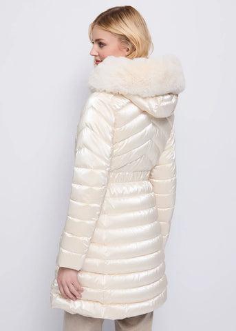 Piumino cappuccio in ecopelo - art. 521ND35002 - Denny Rose Autunno Inverno 2025/26