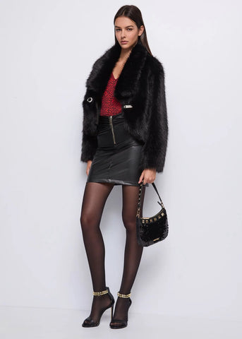 Gonna corta in ecopelle - art. 521DD78001 Denny Rose Autunno Inverno 2025/26