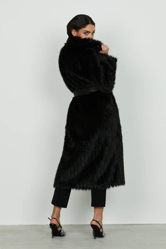Ecopelliccia GHENTY manica lunga lunga più cintura più spille ecopelle art. RCA2505009001 Donna Relish Autunno Inverno 2025/2026