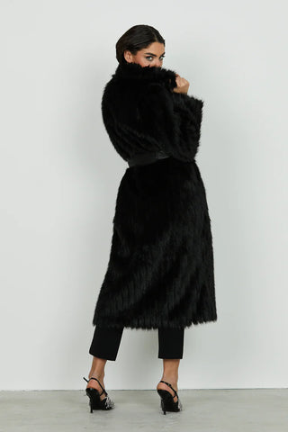Ecopelliccia GHENTY manica lunga lunga più cintura più spille ecopelle art. RCA2505009001 Donna Relish Autunno Inverno 2025/2026