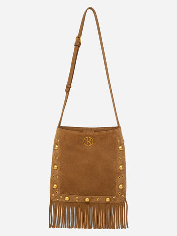 Borsa KIKO con tracolla più snap più borchie più anelli più frange più logo eco-camoscio art. RDP2608010003 Donna Relish Primavera Estate 2026