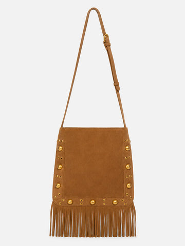 Borsa KIKO con tracolla più snap più borchie più anelli più frange più logo eco-camoscio art. RDP2608010003 Donna Relish Primavera Estate 2026