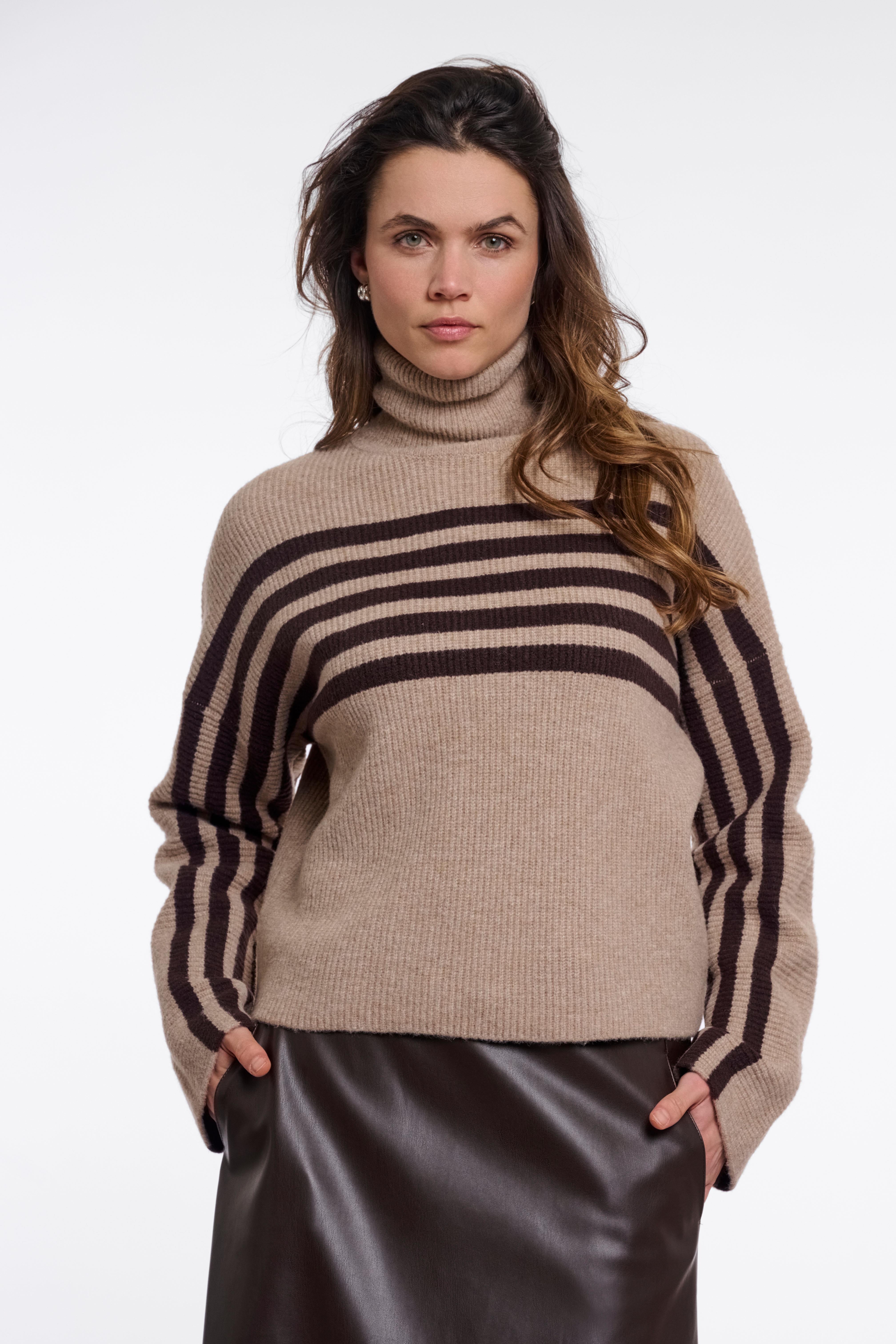 Maglione donna art. Ilara Rino & Pelle Light brown fudge