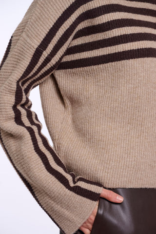 Maglione donna art. Ilara Rino & Pelle Light brown fudge