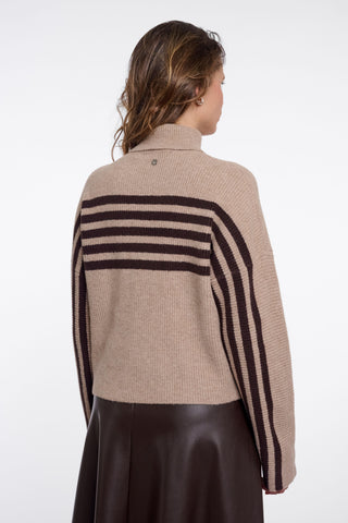 Maglione donna art. Ilara Rino & Pelle Light brown fudge