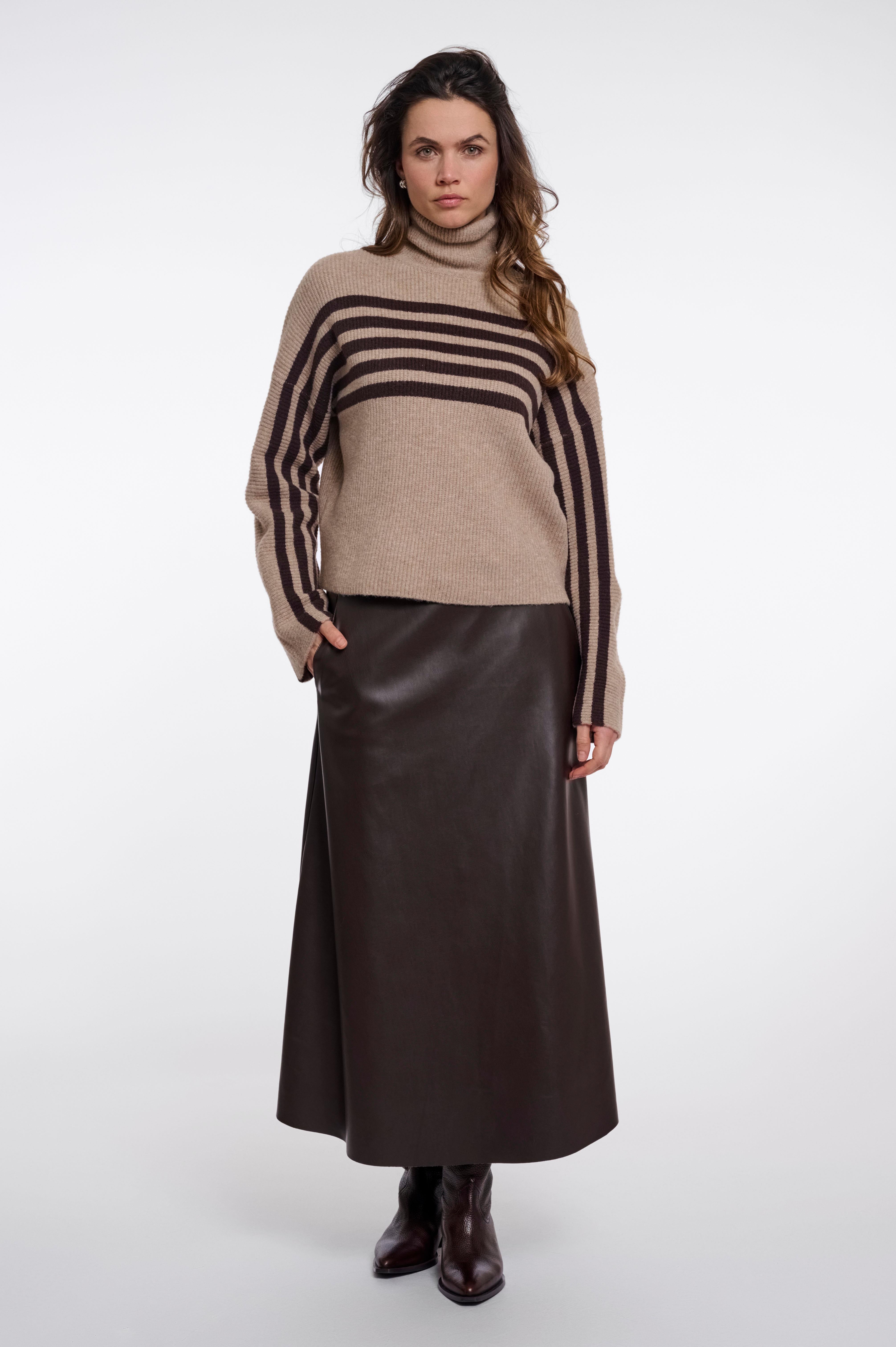 Maglione donna art. Ilara Rino & Pelle Light brown fudge
