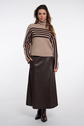 Maglione donna art. Ilara Rino & Pelle Light brown fudge