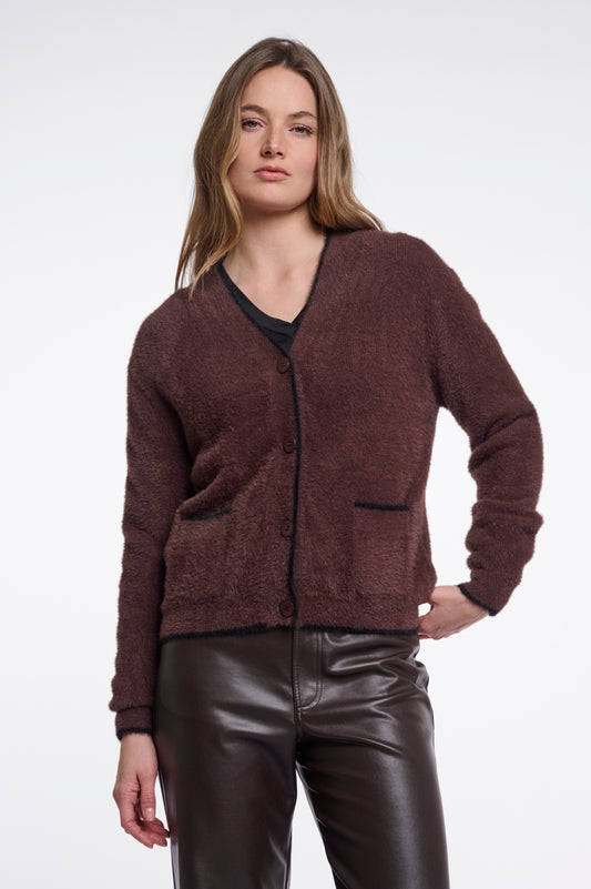 Cardigan donna art. Iqra Rino & Pelle Coffee black