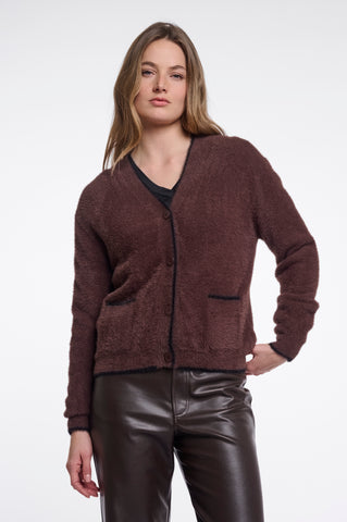 Cardigan donna art. Iqra Rino & Pelle Coffee black