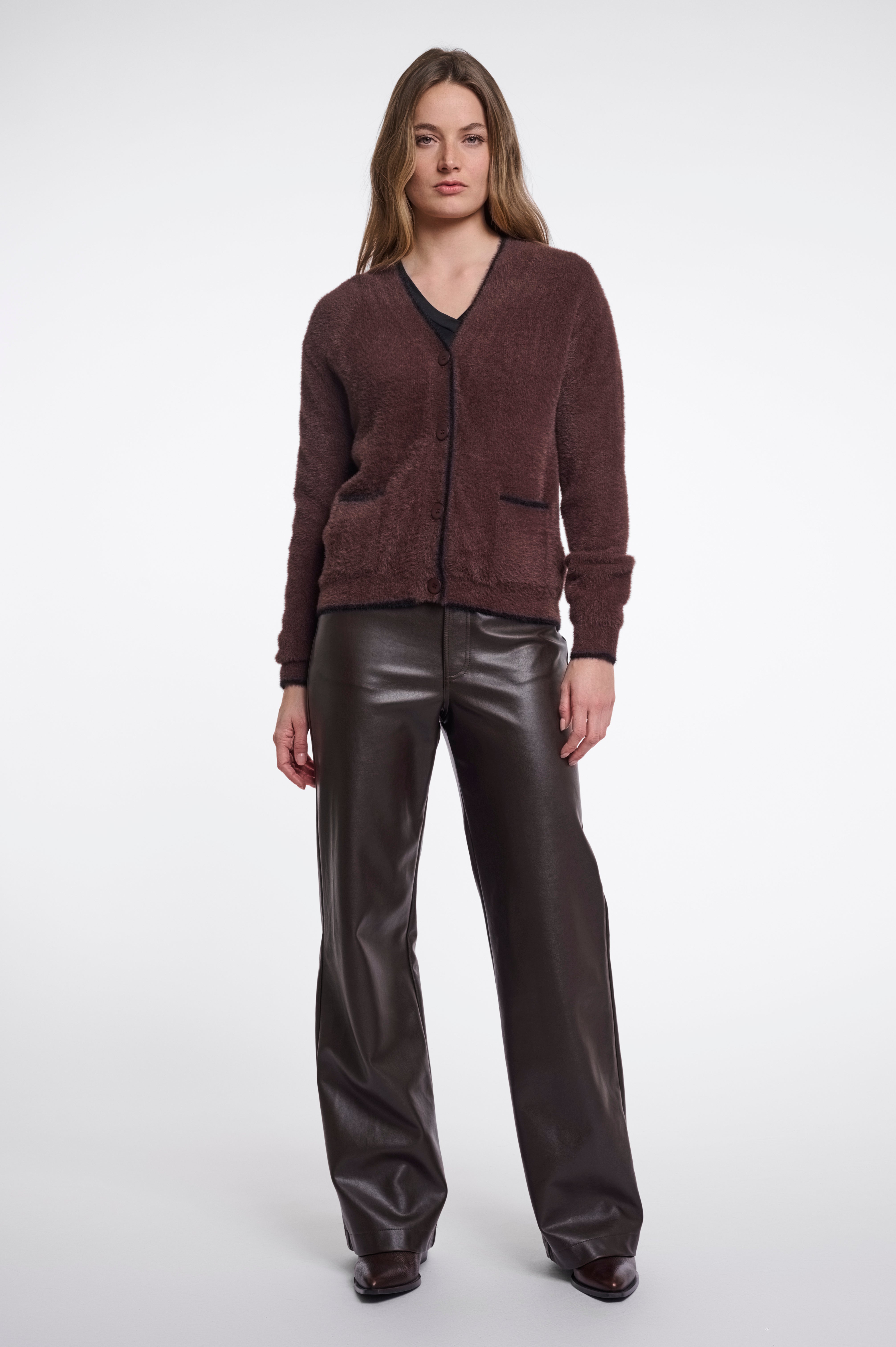 Cardigan donna art. Iqra Rino & Pelle Coffee black