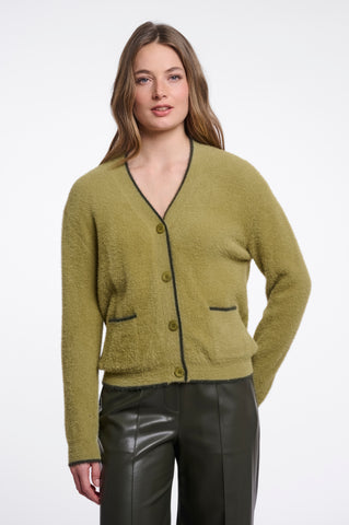 Cardigan donna art. Iqra Rino & Pelle Olive hunter