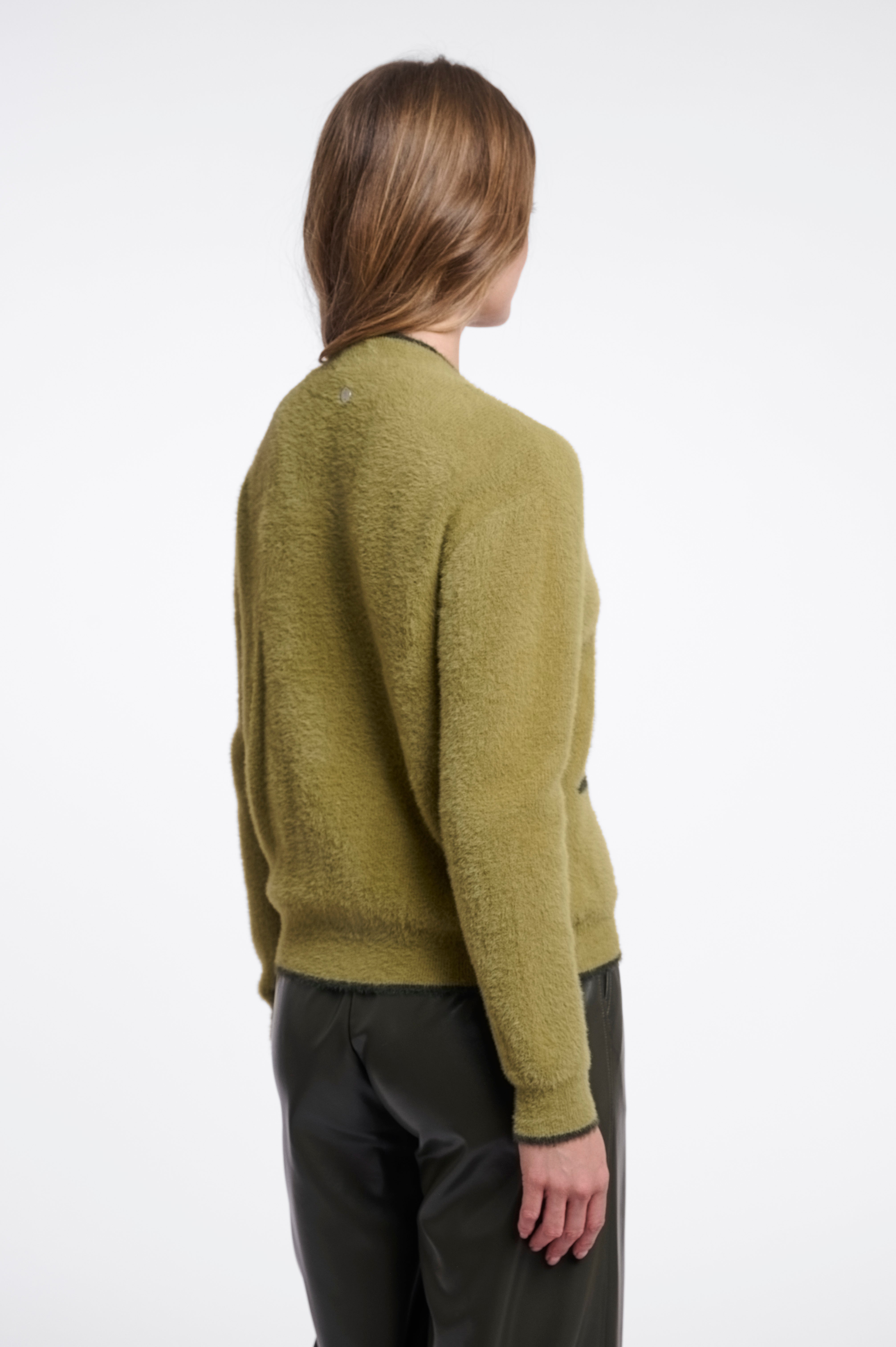 Cardigan donna art. Iqra Rino & Pelle Olive hunter