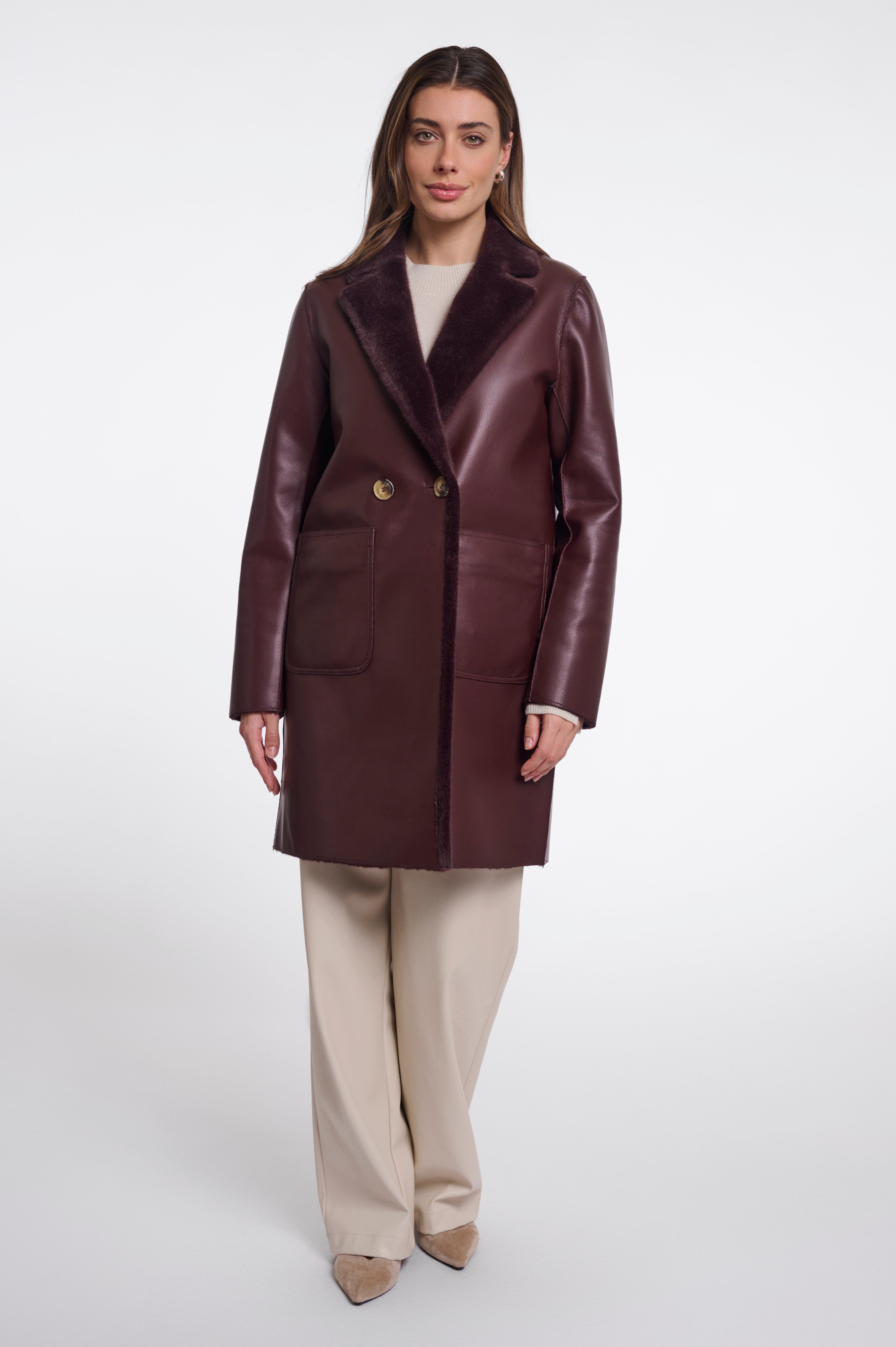 Cappotto donna art. Ivon Rino & Pelle Fudge cloak
