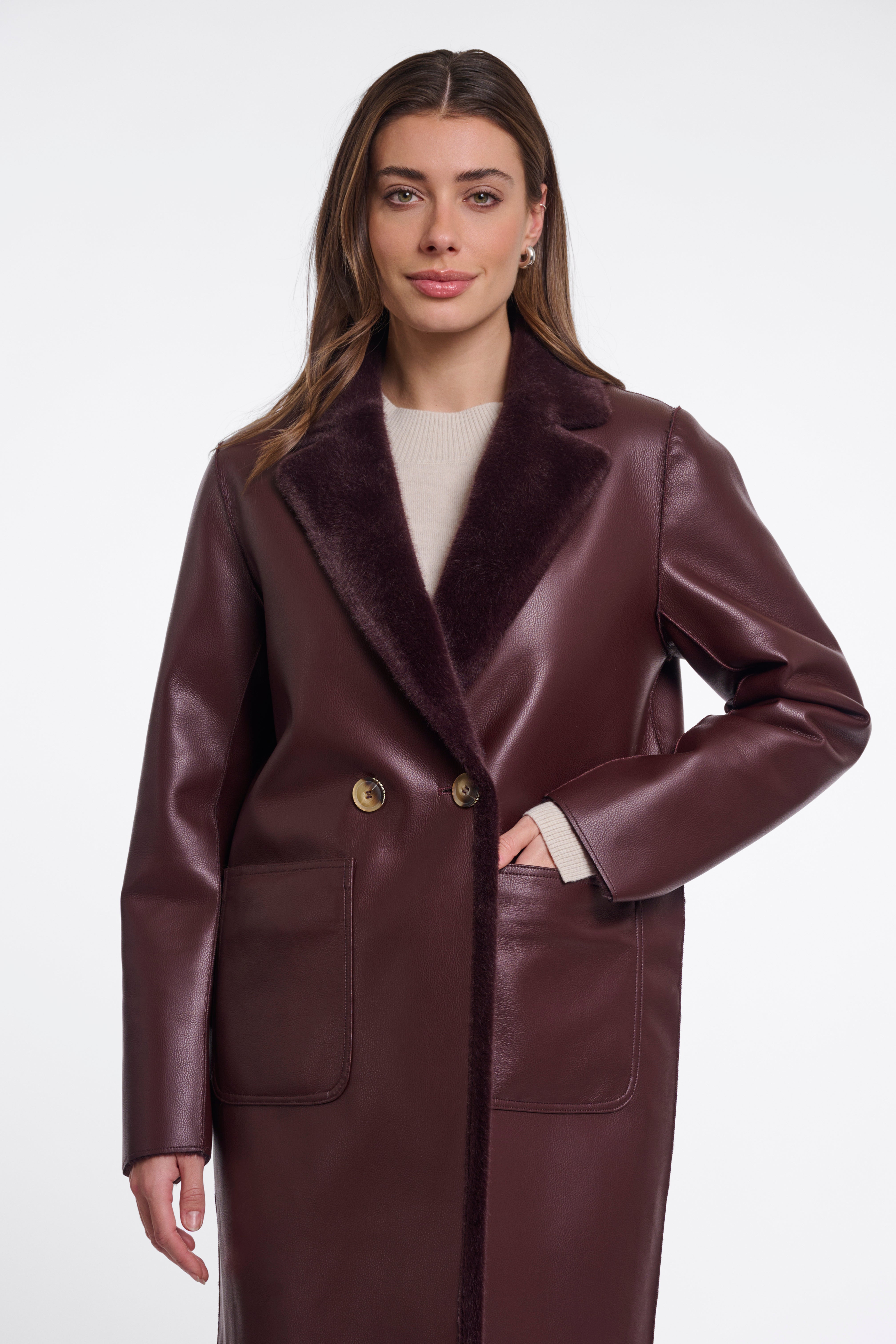 Cappotto donna art. Ivon Rino & Pelle Fudge cloak