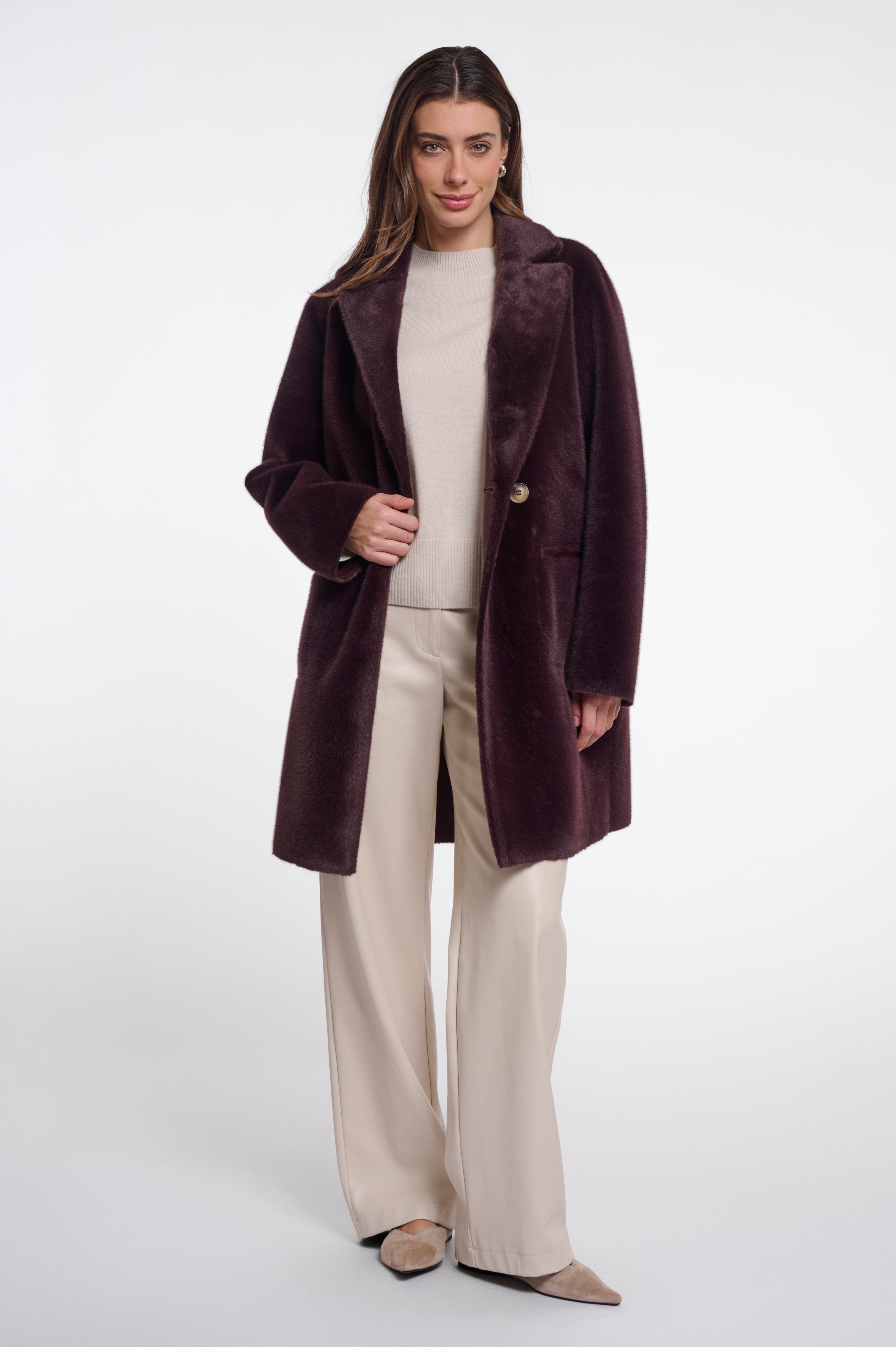 Cappotto donna art. Ivon Rino & Pelle Fudge cloak